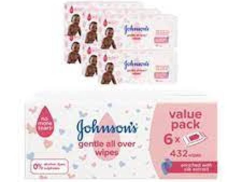 Johnson's WIPS BOX 6 PACKET OF 72 PIECES GENTLE ALL OVER Johnson's WIPS BOX 6 PACKET OF 72 PIECES GENTLE ALL OVER