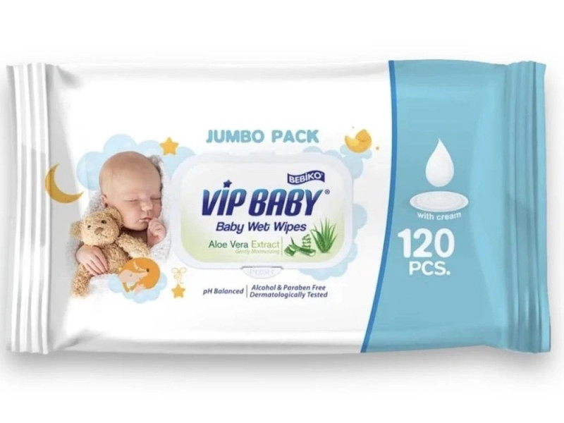 BEBIKO VIP BABY WET WIPES ALOE VERA 120PCS BEBIKO VIP BABY WET WIPES ALOE VERA 120PCS