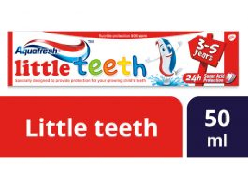 AQUAFRESH TOOTHPASTE LITTLE TEETH 50ML FLUORIDE 3-5 YEARS AQUAFRESH TOOTHPASTE LITTLE TEETH 50ML FLUORIDE 3-5 YEARS