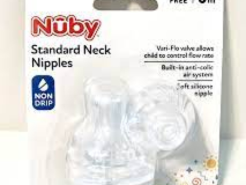 NUBY 00917CSN-F STD NECK NIPPLES 2PACK 6M+ NUBY 00917CSN-F STD NECK NIPPLES 2PACK 6M+